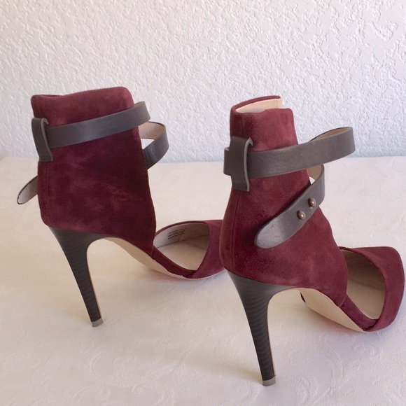 JOE'S JEANS Red Burgundy Suede Laney Pumps - Picture 4 of 10